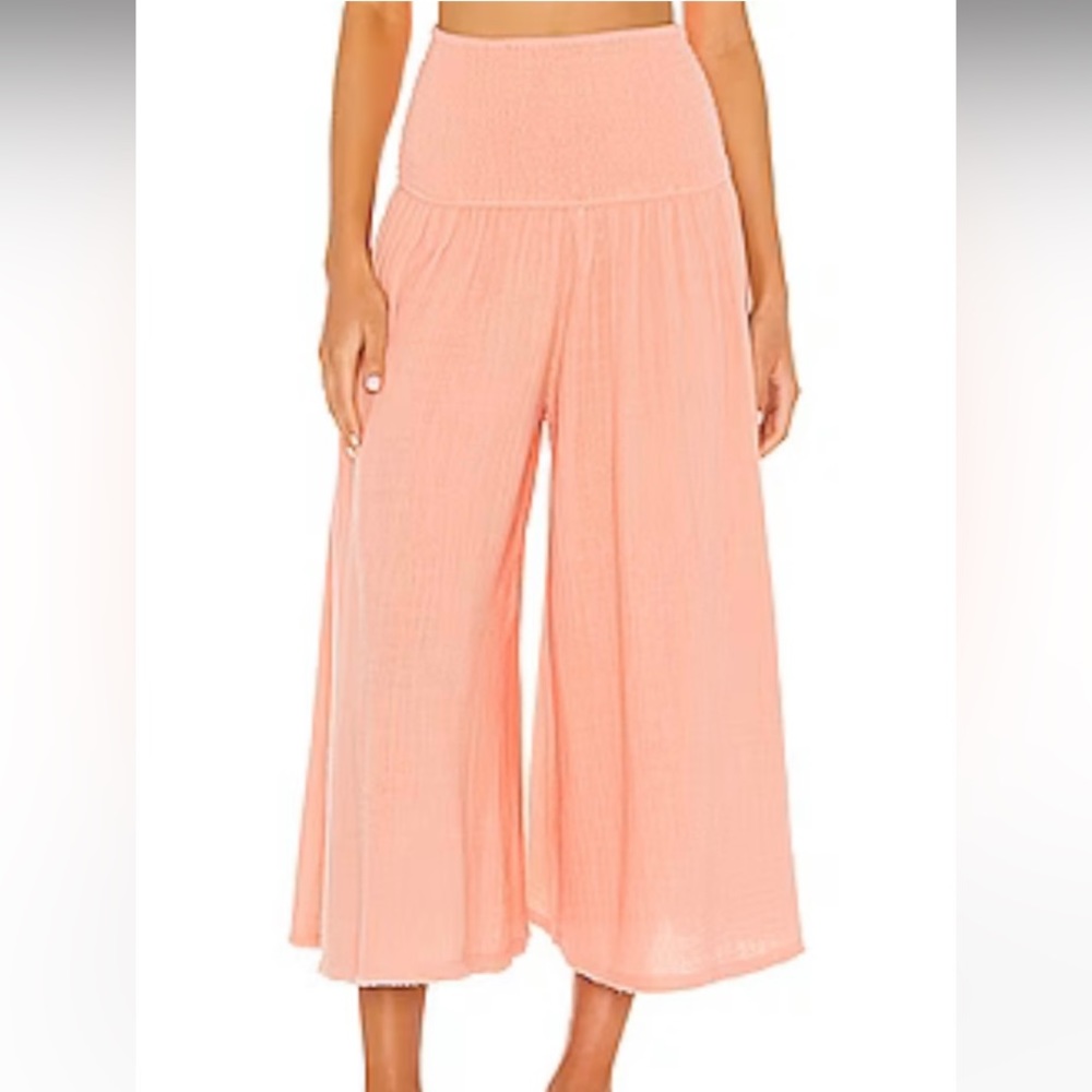 ANAAK Anneka Smocked Cropped Cotton‎ Trousers in Light BLUE Size 1 Small